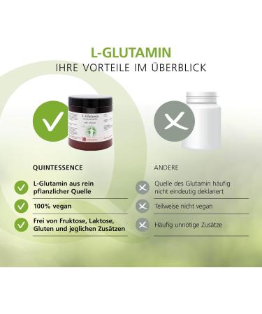 Quintessence L-Glutamine Powder 500g - 100% Pure Vegan Additive-Free High Bioavailability - Buy Online on GoSupps.com