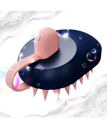 Haarmassager |Waterproof slide-resistant shampoo scrubber made of silicone for the scalp hair brush for men and women for spa travel portable hair washer for hotel apartment dark blue