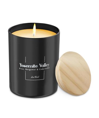 Relaxd Premium Pine Bergamot & Cedarwood Scented Natural Soy Wax Candle (Yosemite Valley) Hand Poured Long Lasting Aromatherapy Candles