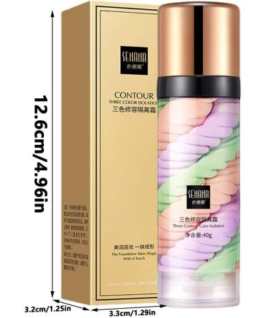  LINGJIONG Tricolor color-correcting complexion - Color-correcting serums for the face face primer insulating cream invisible pores hydrating complexion and concealer - Buy Online on GoSupps.com