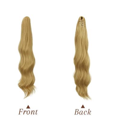 Fine Ponytail Extensions Clamp - 50 cm Wavy Light Honeyblond Hair Extensions for Women - Clip-In Braids - Buy Online on GoSupps.com