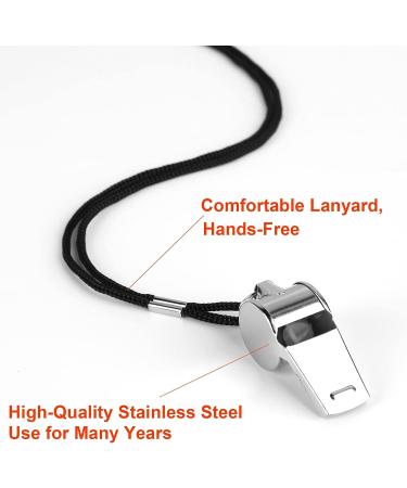 Whistle  24 PCS Professional Stainless-Steel Whistles with Lanyards in Bulk  Very Loud Metal Sports Whistle  Perfect for Coaches  Referees  Lifeguards  Officials  and Teams  Silver - Buy Online on GoSupps.com