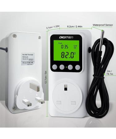 DIGITEN Day/Night Temperature Controller for Reptiles, Greenhouses, and Homebrewing - Thermostat with Timer for Heating and Cooling - Buy Online on GoSupps.com