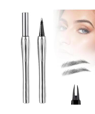 Cooklesa Eyebrow Cooklesa 2024 Upgraded Natural Waterproof Eyebrow Pen with Microfine Tip Two-Pronged Eyebrow Pencil 3D Long-Lasting Natural Waterproof Microblading Eyebrow Pen Makeup (Black)