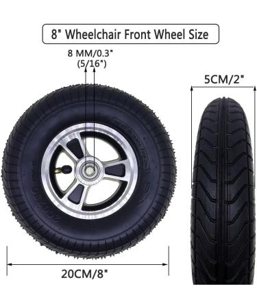Wheelchair Wheels Wheelchair Front Castor (200x50) 8-inch Electric Wheelchair Replacement Wheel Wheelchair Front Wheel with Bearing (5/16") Inflatable Wheelchair Castor Accessories - Buy Online on GoSupps.com