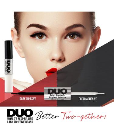 Duo Adhesives 2-in-1 Brush On False Eyelash Adhesive - Dual-Ended Clear & Dark Formula for Strip Lashes - 0.18 oz 1-Pack - Buy Online on GoSupps.com