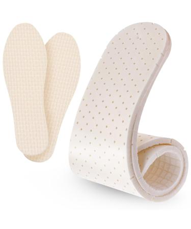 1 Pairs Latex Shoe Insoles Cropable Shock Absorption Cushioning Liners Shoe Inserts Soft Comfortable Replacement Inner Soles for Men Women Sports Sneakers Work Boots (White 28cm) 44 45