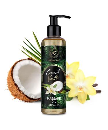 Buy 200ml Coconut Vanilla Massage Oil - Relaxation & Skin Care with Almond Grape Jojoba & Peach Oils | Shop Internationally - Buy Online on GoSupps.com