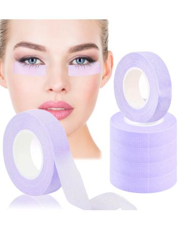 6 Rolls Lash Extension Under Eye Tape EBANKU Breathable Fabric Eyelash Tape Micropore Adhesive Tape for Eyelashes Extension Supply Individual Eye Lashes Tools (Purple)