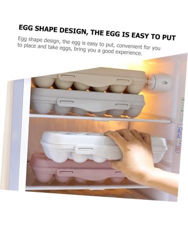 ABOOFAN 2pcs Anti-Collision Damage Chicken Containers for Fridge Pantry Egg Bins for Fridge Food re-usable Grey 30X11X6.5CM - Buy Online on GoSupps.com