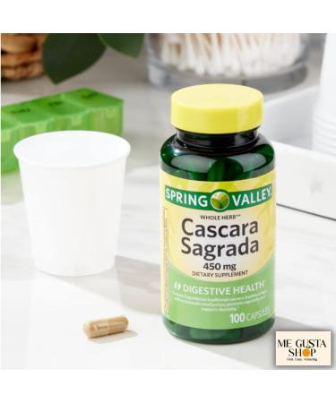 Spring Valley Cascara Sagrada Dietary Supplement 450mg - 100 Count with Me Gustas Sticker | Digestive Health Support - Buy Online on GoSupps.com