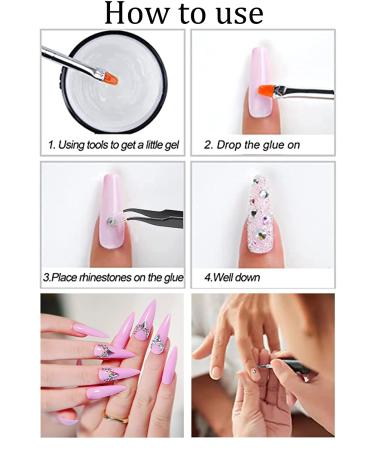 EBANKU Red Nail Rhinestones: Hearts, Butterfly, Round Shaped | Flat Back 3D Diamond Stone Nail Gems with Tweezers - Buy Online on GoSupps.com