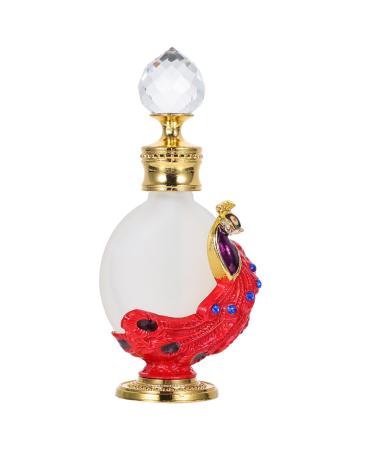 SOESFOUFU 1pc Peacock Essential Oil Bottle Liquid Bottle Perfume Dropper Bottle Glass Perfume Bottle Women Perfume Bottle Liquid Holder Liquid Dispenser Glass Empty Holder 3.1x10.5cm Red