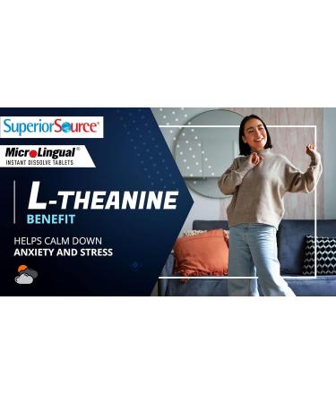 Superior Source L-Theanine 200 mg - MicroLingual Instant Dissolve Tablets | Promotes Relaxation & Restful Sleep | Non-GMO | 100 Ct - Buy Internationally - Buy Online on GoSupps.com