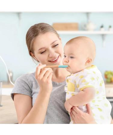 Timri Baby Feeding Spoons - 4 Soft Silicone & Wood Forks BPA Free | Perfect for Babies & Toddlers - Buy Online on GoSupps.com