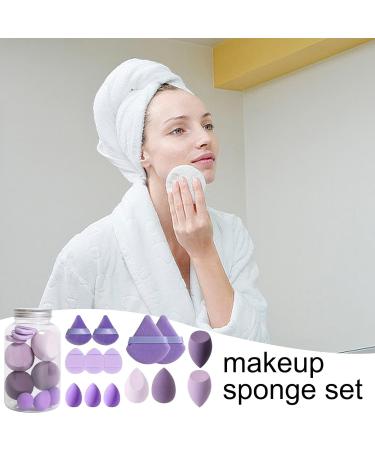 Wontool Setting Face Puff Blender Beauty Set Portable Makeup Puff Blender Sponges Powder Puff for Blending Foundation Cream Purple - Buy Online on GoSupps.com