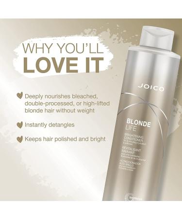 Joico Blonde Life Brightening Shampoo & Conditioner - Sulfate-Free for Blonde Hair | Monoi & Tamanu Oil | 33.8oz (Pack of 2) - Buy Online on GoSupps.com
