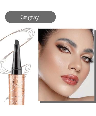 IKOPFLN Microblading Eyebrow Pen Water Resistant with 4 Fork Tip Applicator Gray Effortlessly Creates Natural Looking Eyebrows Gray - Buy Online on GoSupps.com