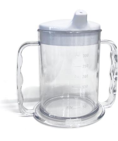 Wide Floor Two Handle Drinking Cups with Lids - 3 Pack | Ideal for Seniors Adults with Dementia & Arthritis - Easy Grip Drink Aid - Buy Online on GoSupps.com