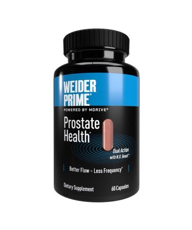 Weider Prime Prostate Health for Men  Dual Action with N.O. Boost  Promotes Flow and Normal Frequency  60 Veggie Capsules