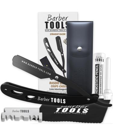 Premium Beard Shaving Set for Men | 50 Blades Guide Comb 80ml Shaving Gel & More | Professional Barber Tools - Black - Buy Online on GoSupps.com