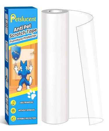 Petslucent Door Protector from Dog Scratching Cat Anti Scratch Tape Clear Training Self Adhesive Tape for Carpet Sofa Couch Door (7.9in x 9.8ft)