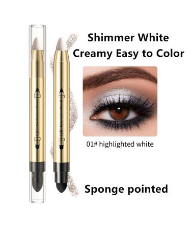 Go Ho White Highlighter Cream-to-Powder Eyeshadow Stick - Shimmer White 01 - Buy Online on GoSupps.com