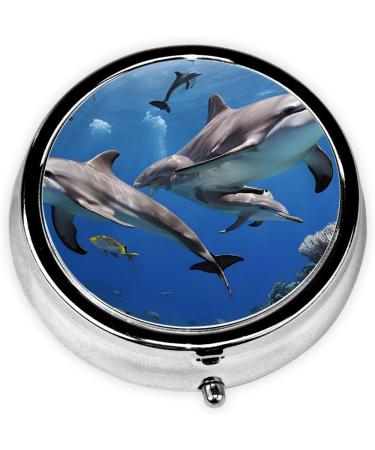 Killer Whale Mini Round Pill Box | 3 Compartment Travel Pill Organizer | Portable Medicine Case for Home & Office - Buy Online on GoSupps.com