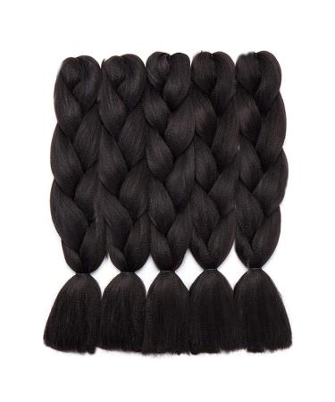 SEGO 5 Packs 24 Inch Braid Extensions - Crochet Afro Synthetic Hair in Dark Black | International Shipping - Buy Online on GoSupps.com