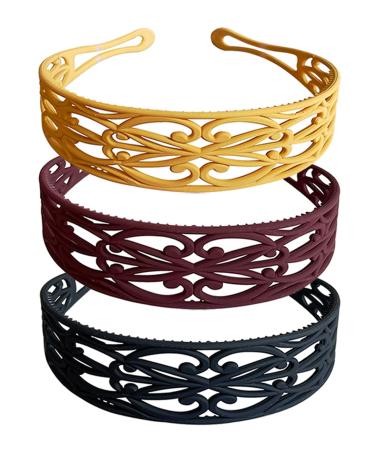 6pcs Flower & Solid Fashion Plastic Headbands for Women & Girls - Stylish Hair Accessories - Buy Online on GoSupps.com