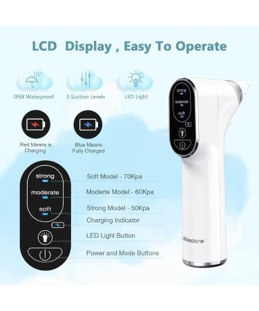 Electric Baby Nasal Aspirator & Ear Wax Remover | 3 Suction Levels | Rechargeable Nose Sucker with LED Light | Suitable for Newborns and Toddlers | 4 Silicone Tips | Bb880-1 - Buy Online on GoSupps.com