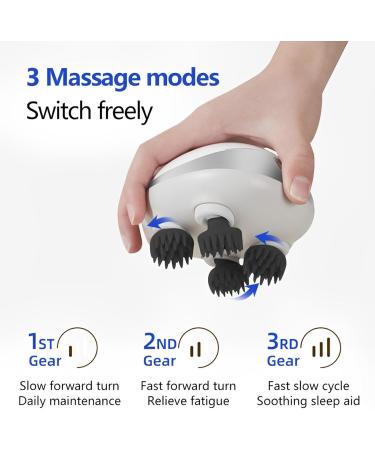 Yissone Electrical Scalp Massager | Portable Heated Head Massager with Red Light | 4 Heads & 88 Knots for Scalp Stress Relief - Buy Online on GoSupps.com