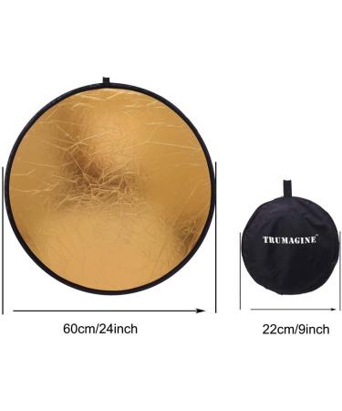 24inch 5-in-1 Portable Reflector for Studio & Outdoor Photography with Bag - Translucent, Silver, Gold, White, Black - Buy Online on GoSupps.com