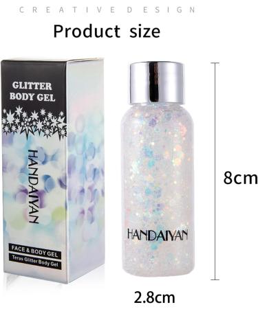 MEICOLY Mermaid Body Glitter - Intense Makeup and Hair Accessories for Concerts, Festivals, and Raves - Chunky Gel Glitter for Eye, Lip, and Nail - Sparkling White Glitter for Women - Buy Online on GoSupps.com