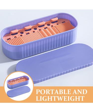 FOMIYES Makeup Brush Cleaning Mat & Holder | Purple Brush Cleaner Pad & Organizer for Flawless Makeup - Buy Online on GoSupps.com