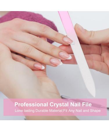 5 Pack Glass Nail File Professional Crystal Nail File Multicolor Crystal Nail File Set with Case Fingernail Files Double-Sided Nail Files for Natural Nails Manicure Tools Gift for Women and Girls Gradient Rose-blue-red-black-silver - Buy Online on GoSupps.com