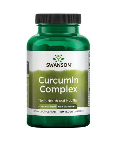 Swanson Curcumin Complex - Herbal Supplement Supporting Joint Health, Mobility & Physical Function - Standardized with BioPerine for Maximum Absorption - (120 Veggie Capsules)