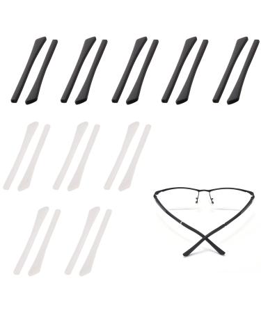 Glasses end caps glasses of silicone spare parts for glasses hinge covers non -slip glasses frame cover temple covers foot covers made of silicone 10 pairs of Tokaneit