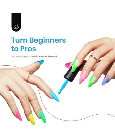 beetles Gel Polish 6 Pcs Neon Hot Pink Glitter Nail Set Green Blue Shimmer Summer Cursh Nail Design Gel Nail Soak Off Nail Lamp Cured Manicure Kit for Women Girls A-Summer Crush - Buy Online on GoSupps.com