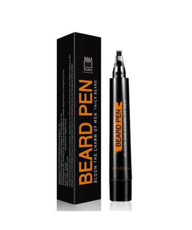 Beard Filler Pen For Men Black Beard Filler For Fuller Beard Black Beard Pencil For Beard Filling Long Lasting Sweatproof For Define Sharpen Hair Beard Eyebrow