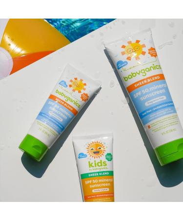 Babyganics SPF 50 Mineral Sunscreen Lotion Sheer Blend UVA UVB Protection Octinoxate & Oxybenzone Free Water Resistant Fragrance Free 3 oz - Buy Online on GoSupps.com