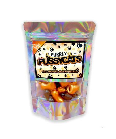Purrly Pussycats. Cat Shaped Bath Pearls. Peach and Orchid and Strawberry Scented Black and Ginger Cats. Cat Themed Gift Gift for Cat Lovers Small Cat Gifts. Cat Stocking Filler.