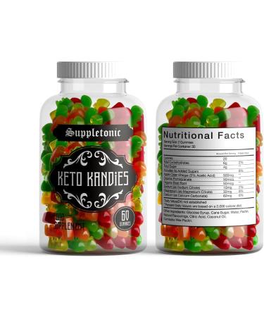 Keto Kandies (60 Gummies) | Healthy Keto Snacks Mixed Fruit Flavours | Vegan, Gluten-Free, Electrolytes | 1 Month Supply - Buy Online on GoSupps.com