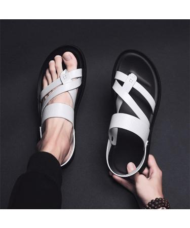 Men's Big Toe Bone Corrector Sandals - Summer PU Leather Non-Slip Slippers for Bunion Splints & Hallux Valgus - White Size 9 - Buy Online on GoSupps.com