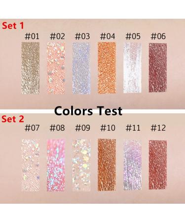 Go Ho 6 Colors Glitter Eyeshadow - Liquid Eyeliner Diamond Shine Eye Stick | Highly Pigmented Long-Wearing Makeup for Women - Buy Online on GoSupps.com