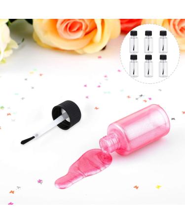 Minkissy 6-Pack Empty Nail Polish Bottles 20ml with Brush - Transparent Fillable Glass Vials for Nail Art & Makeup Accessories - Buy Online on GoSupps.com