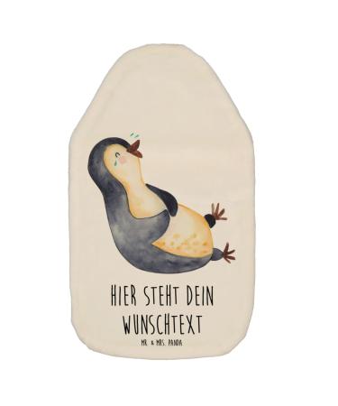 Mr. & Mrs. Panda personalized hot water bottle penguin laugh - personalized gifts personalized heat pillow personalized white personalized