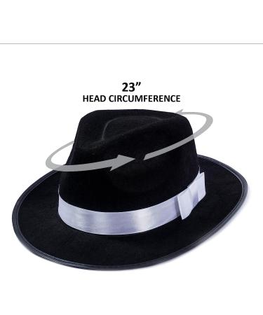 Tigerdoe Fedora Gangster Hat with White Neck Tie - Mobster Costume Set - Buy Online on GoSupps.com