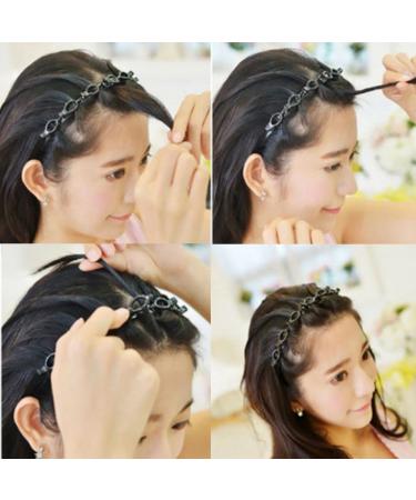 JUSTFOX Black Hairstyle Aid Headband with Clips - Perfect for Effortless Hair Styling | International Shipping Available - Buy Online on GoSupps.com