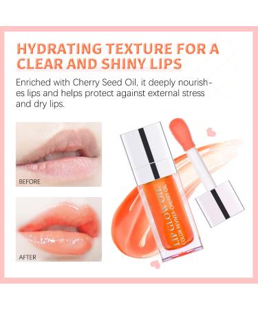 JISKG 2 PCS Plumping Lip Oil - Hydrating, Long Lasting, Nourishing Lip Care Oil with Glitter Shine - Raspberry Shade - Buy Online on GoSupps.com